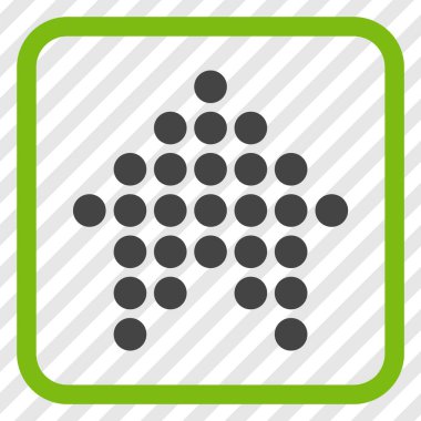 Vektör simgesi bir çerçeve içinde yukarı noktalı ok