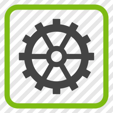 Dişli vektör simgesi bir çerçeve içinde