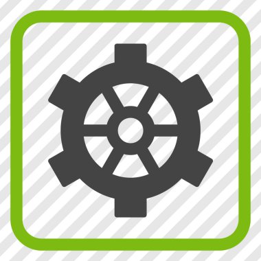 Dişli vektör simgesi bir çerçeve içinde