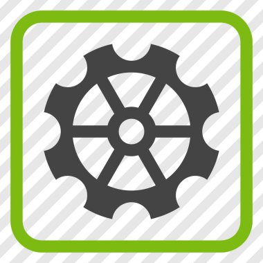 Dişli vektör simgesi bir çerçeve içinde