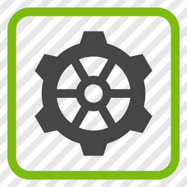 Dişli vektör simgesi bir çerçeve içinde