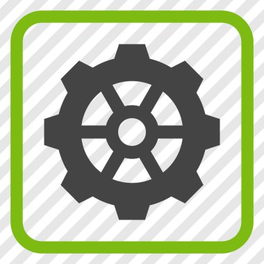 Dişli vektör simgesi bir çerçeve içinde