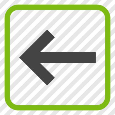 Sol ok vektör simgesi bir çerçeve içinde