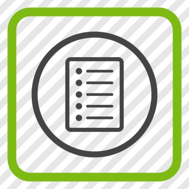 Liste sayfa vektör simgesi bir çerçeve içinde