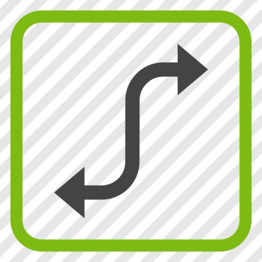 Bend ok vektör simgesi bir çerçeve içinde karşısında