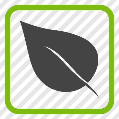 Bitki yaprak vektör simgesi bir çerçeve içinde