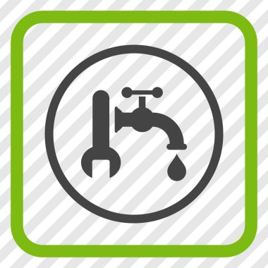 Sıhhi tesisat vektör simgesi bir çerçeve içinde