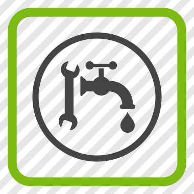 Sıhhi tesisat vektör simgesi bir çerçeve içinde