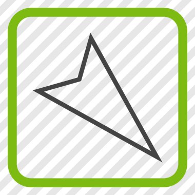 İşaretçi vektör simgesi bir çerçeve içinde aşağı