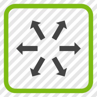 Radyal oklar bir çerçeve içinde simge vektör