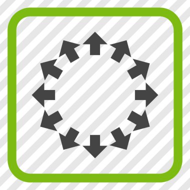 Radyal oklar bir çerçeve içinde simge vektör