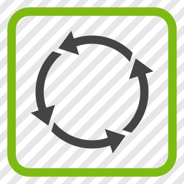 Geri dönüşüm vektör simgesi bir çerçeve içinde