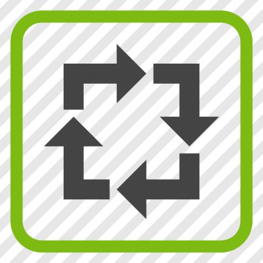 Geri dönüşüm vektör simgesi bir çerçeve içinde