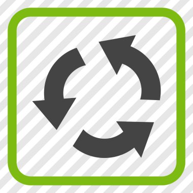 Geri dönüşüm vektör simgesi bir çerçeve içinde