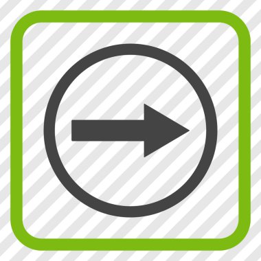 Sağ ok vektör simgesi bir çerçeve içinde yuvarlak