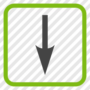 Vektör simgesi bir çerçeve içinde aşağı ok keskin