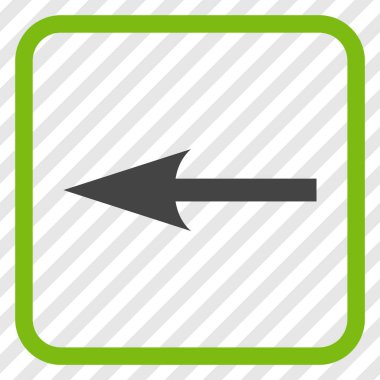 Keskin ok sol vektör simgesi bir çerçeve içinde