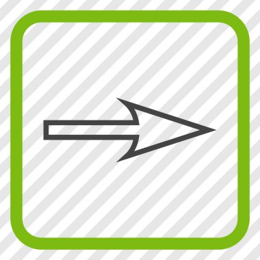 Keskin ok doğru vektör simgesi bir çerçeve içinde