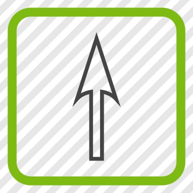 Vektör simgesi bir çerçeve içinde yukarı ok keskin