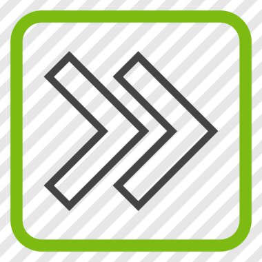 Üst karakter doğru vektör simgesi bir çerçeve içinde