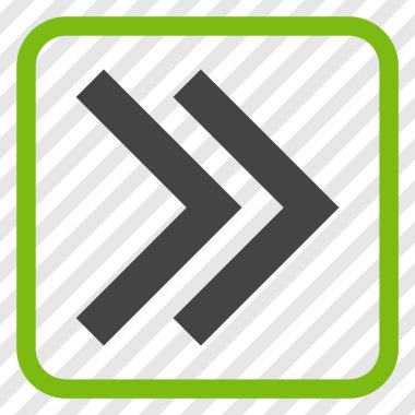 Üst karakter doğru vektör simgesi bir çerçeve içinde