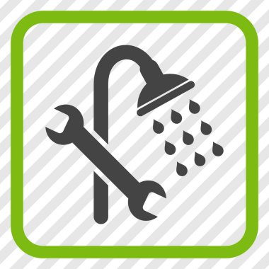 Duş sıhhi tesisat vektör simgesi bir çerçeve içinde