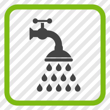 Duş musluk vektör simgesi bir çerçeve içinde