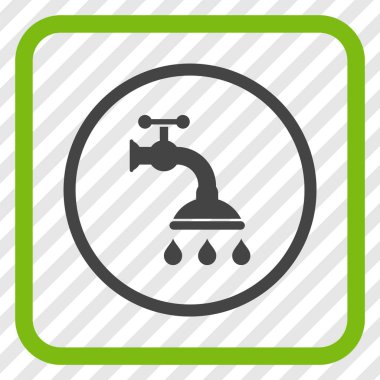 Duş musluk vektör simgesi bir çerçeve içinde