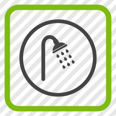 Duş vektör simgesi bir çerçeve içinde