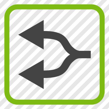 Split oklar sol vektör simgesi bir çerçeve içinde