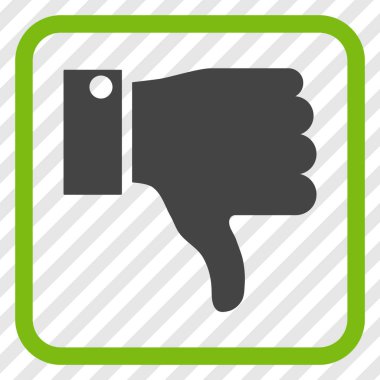 Vektör simgesi bir çerçeve içinde aşağı parmak