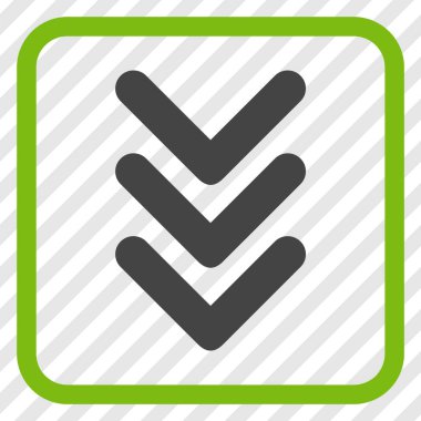 Vektör simgesi bir çerçeve içinde aşağı çift ok ucu