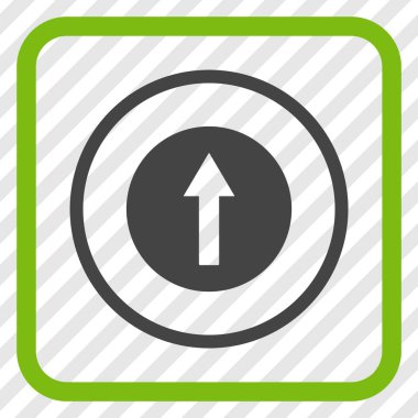 Bir çerçeve içinde yukarı yönlü ok vektör simgesi