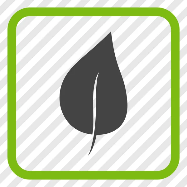 Icône vectorielle de feuilles végétales dans un cadre — Image vectorielle