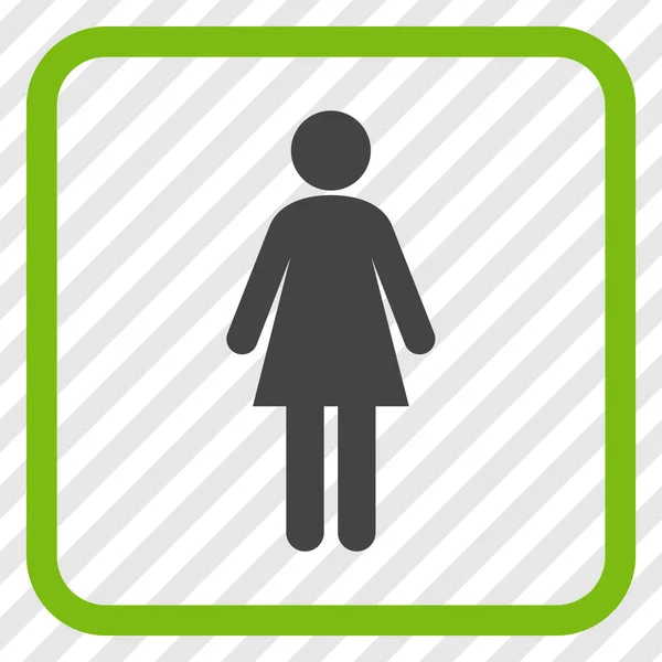 Mujer Vector icono en un marco — Vector de stock