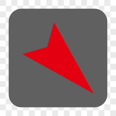 Kare düğme ok ucu sağ aşağı yuvarlanmış