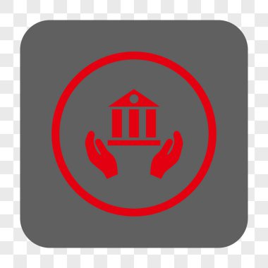 Banka hizmet yuvarlak kare düğme