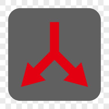 Yuvarlatılmış Kare düğme aşağı çatallanma ok