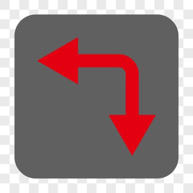 Bifurkasyon ok sol aşağı kare düğme yuvarlak