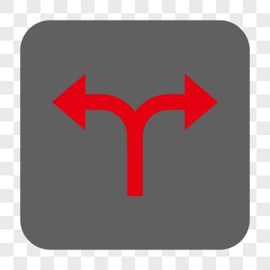 Bifurkasyon oklar sola doğru kare düğme yuvarlak