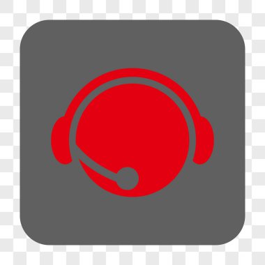 Çağrı Merkezi operatörü yuvarlak kare düğme