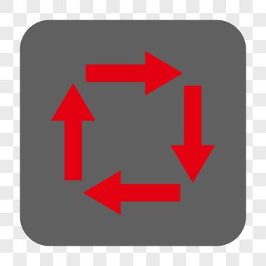 Dolaşım okları yuvarlak kare düğme