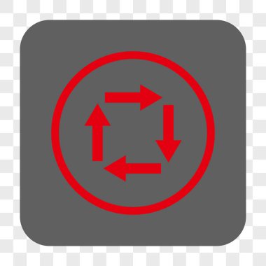 Dolaşım okları yuvarlak kare düğme