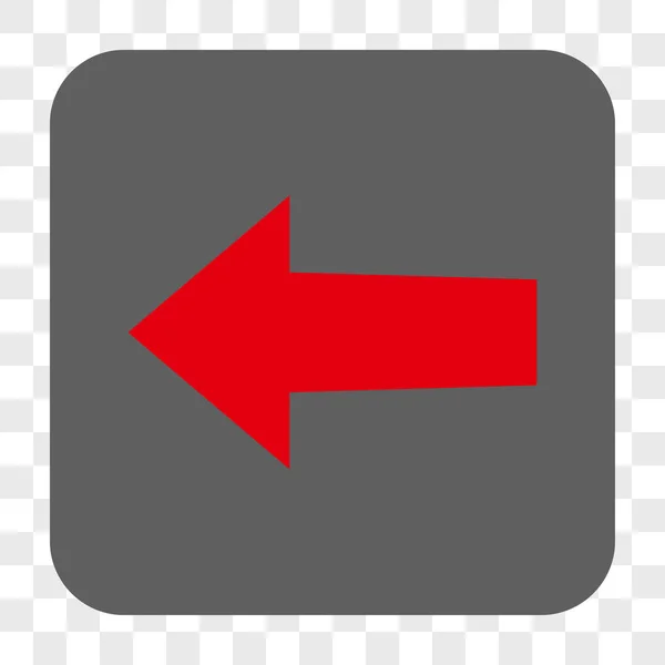 Pijl links afgerond vierkante knop — Stockvector
