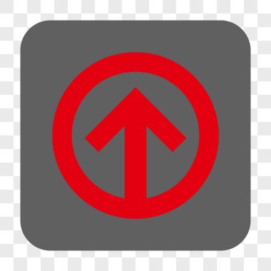 Yön yukarı yuvarlak kare düğme