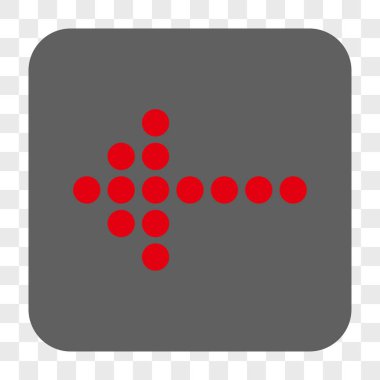 Noktalı ok sol yuvarlak kare düğme