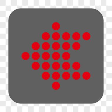 Noktalı ok sol yuvarlak kare düğme