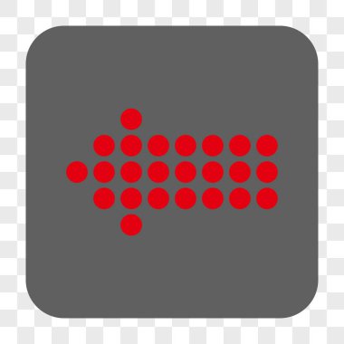 Noktalı ok sol yuvarlak kare düğme