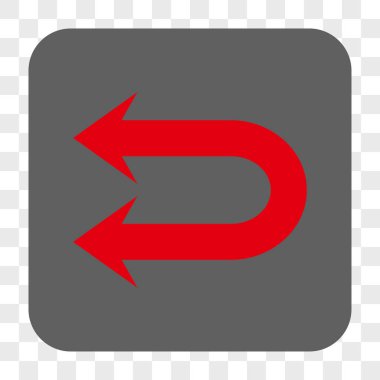 Çift sol ok yuvarlak kare düğme