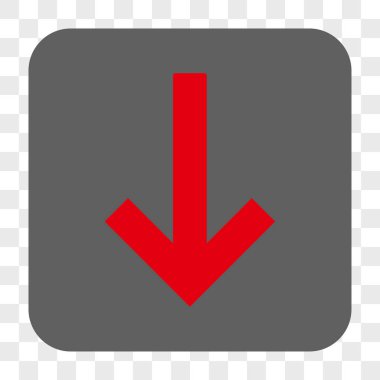 Aşağı ok yuvarlak kare düğme